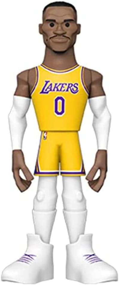 Funko Pop Gold: Lakers - Russell Westbrook 5 - 1/6 Odds for Rare Chase Variant - (Styles May Vary) - NBA - Collectable Vinyl Action Figure - Birthday Gift Idea - Official Merchandise and Display