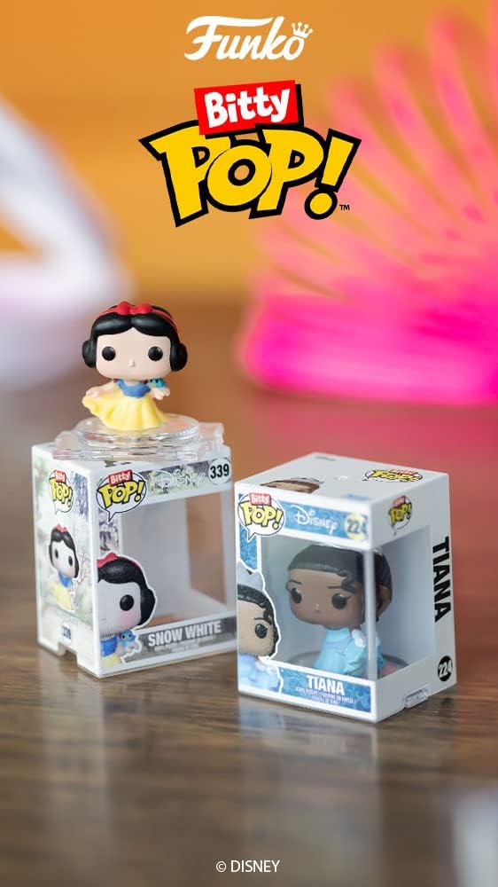Funko Bitty Pop Disney Princesses - Cinderella. Snow White. Aurora and A Surprise Mystery Mini Figure - 0.9 Inch (2.2 Cm) Collectable - Stackable Display Shelf Included - Gift Idea