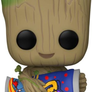 Funko POP! Marvel: Guardians of The Galaxy - Groot - 1/6 Odds for Rare Chase Variant with Cheese Puffs - Groot Shorts - Collectable Vinyl Figure - Gift Idea - Official Merchandise - for Kids & Adults