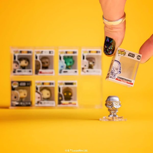 Funko Bitty POP! Star Wars - Darth Vader. 4-Pack - Darth Vader. TIE Fighter Pilot. Stormtrooper and A Surprise Mystery Mini Figure - 0.9 Inch (2.2 Cm) Collectable - Stackable Display Shelf Included