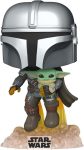 Funko Pop! Star Wars: The Mandalorian - Mandalorian Flying with The Child. Grey