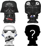 Funko Bitty POP! Star Wars - Darth Vader. 4-Pack - Darth Vader. TIE Fighter Pilot. Stormtrooper and A Surprise Mystery Mini Figure - 0.9 Inch (2.2 Cm) Collectable - Stackable Display Shelf Included