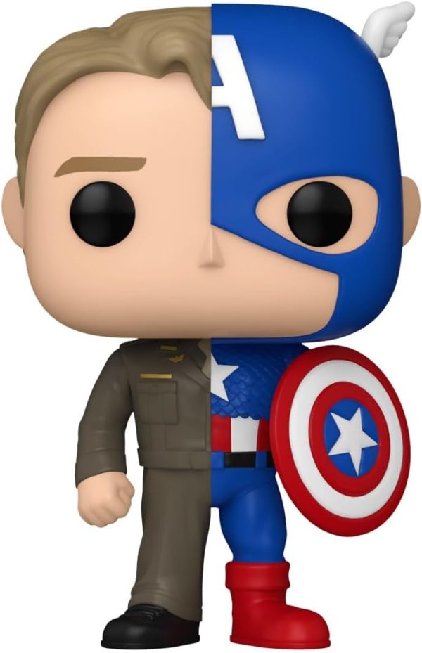 Funko Pop Marvel: Split - Captain America/Steve Rogers - Marvel Comics - Collectable Vinyl Figure - Gift Idea - Official Merchandise - Toys for Kids & Adults - Superheroes Fans