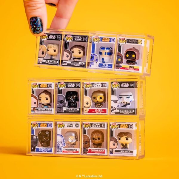 Funko Bitty POP! Star Wars - Darth Vader. 4-Pack - Darth Vader. TIE Fighter Pilot. Stormtrooper and A Surprise Mystery Mini Figure - 0.9 Inch (2.2 Cm) Collectable - Stackable Display Shelf Included