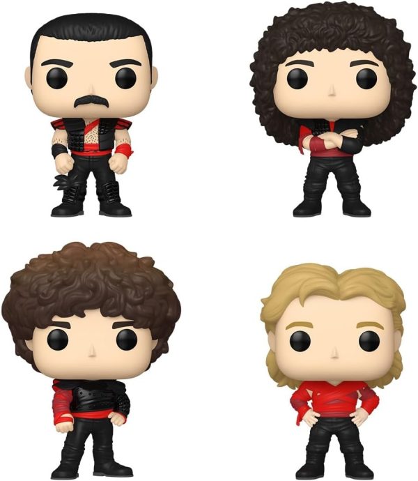 Funko Pop Rocks: Queen - Freddie Mercury. Brian May. John Deacon. Roger Taylor - (Radio Gaga). 4-Pack - Collectable Vinyl Figure - Gift Idea - Official Merchandise - Toys for Kids & Adults