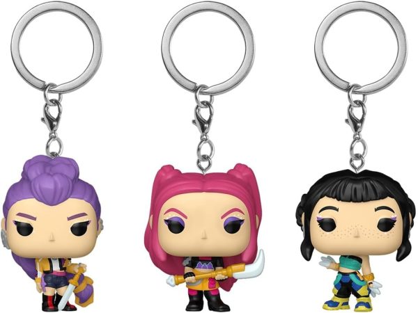 POP Keychain: Kpop Demon Hunters - Rumi. Mira. and Zoey 3-Pack - Novelty Keyrings - Collectable Mini Figure - Stocking Filler - Gift Idea - Official Merchandise - Movies Fans - Backpack D??cor