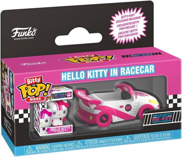 Funko Pop! Bitty Ride: Sanrio- Racecar with Hello Kitty - 0.9 Inch and 1.3 Inch (2.3 and 3.3 Cm) - Sanrio Collectable - Official Merchandise - Gift Idea - Toys for Kids & Adults