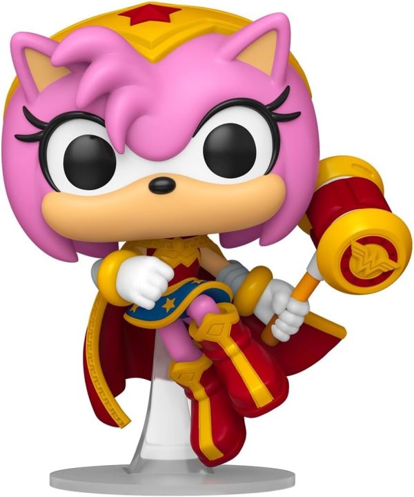 Funko Pop! Heroes: JLA & Sonic - Amy Rose as Wonder Woman - Sonic + DC Comics - Collectable Vinyl Figure - Gift Idea - Official Merchandise - Toys for Kids & Adults - DC Comics Fans