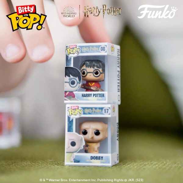 Funko Bitty POP! HP - Voldemort. 4-Pack - Lord Voldemort. Draco Malfoy (Quidditch). Bellatrix Lestrange and A Surprise Mystery Mini Figure - 0.9 Inch (2.2 Cm) - Harry Potter Collectable - Gift Idea
