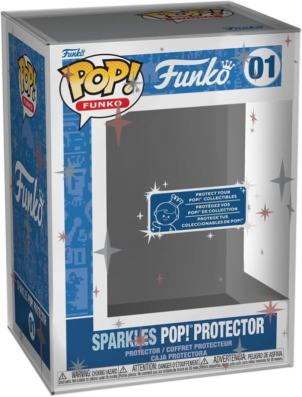 Funko Pop! Protector Printed UV: Sparkles Pop Protector - Premium Protector Display Cases Pop Collectable Vinyl Figures - Durable and Stackable Storage