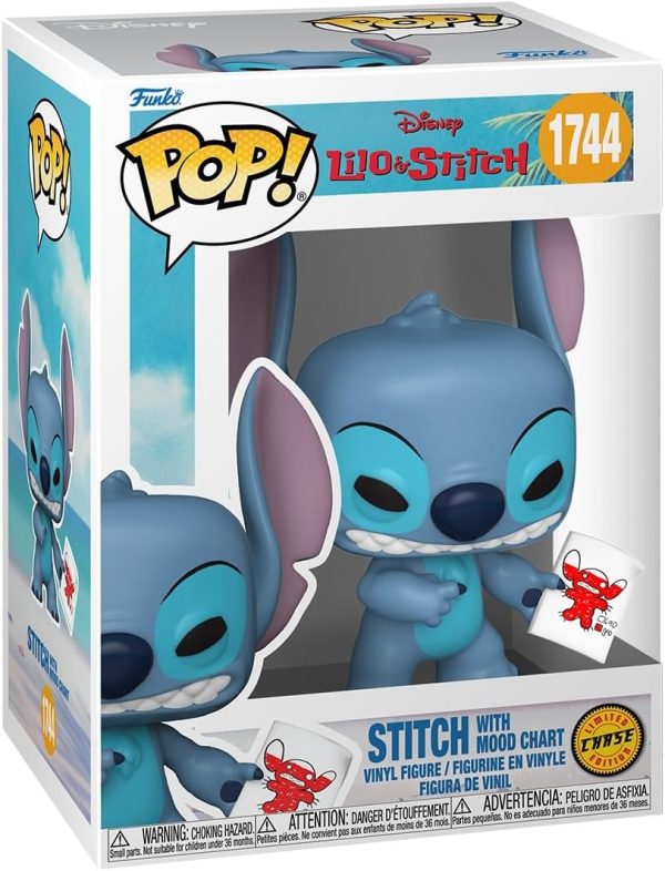 Funko Pop! Disney: Lilo & Stitch - Stitch with Mood Chart - 1/6 Odds for Rare Chase Variant - Collectable Vinyl Figure - Gift Idea - Official Merchandise - Toys for Kids & Adults - Disney Fans