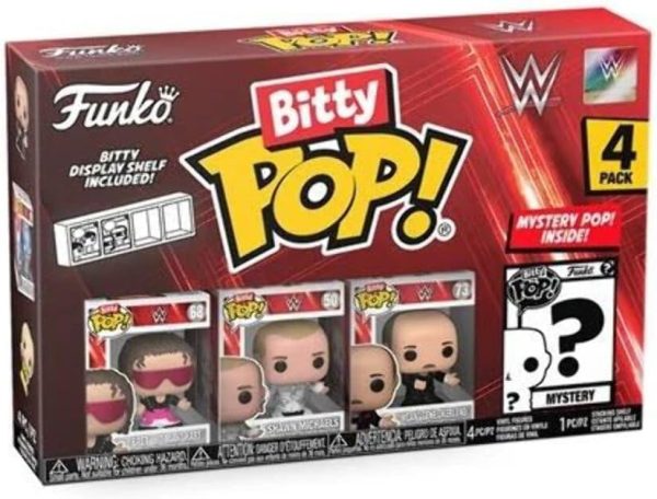 Funko Bitty POP! WWE - 4 Pack - Razor Ramon. Bitty POP! Diesel. Bitty POP! Rey Mysterio?. and a Mystery Bitty POP! Figure and A Surprise Mystery Mini Figure - 0.9 Inch (2.2 Cm) Collectable