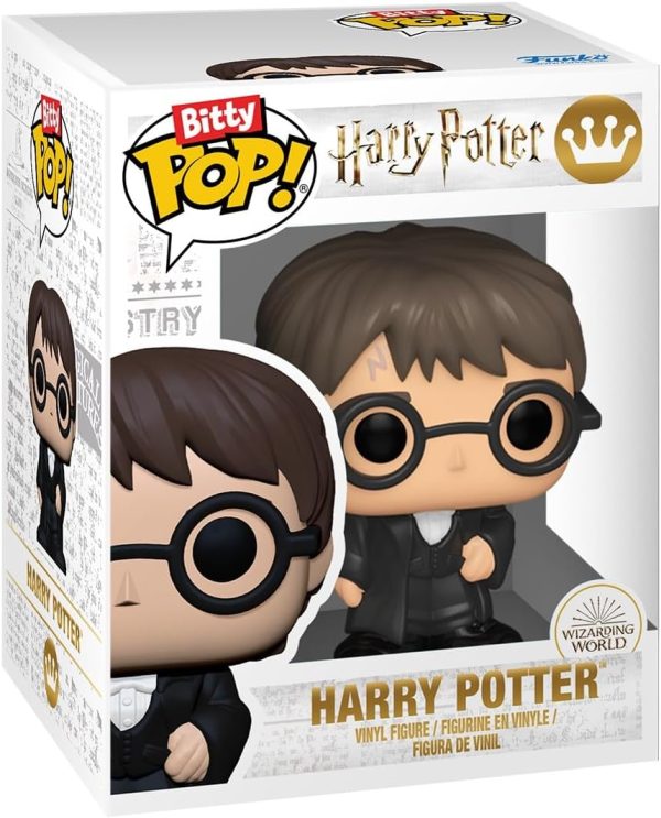 Funko Bitty POP! Harry Potter Goblet of Fire. 4-Pack - Harry. Cho. Parvati. and a Surprise Mystery Mini Figure - 0.9 Inch (2.2 Cm) - Harry Potter Collectable - Stackable Display Shelf Included