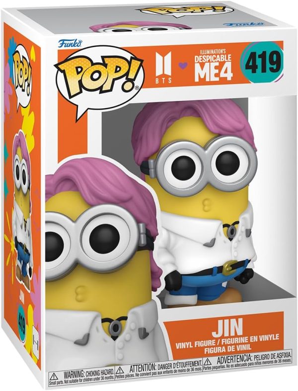 Funko POP! Rocks: Minions X BTS - Jin - BTS + Minions - Collectable Vinyl Figure - Gift Idea - Official Merchandise - for Kids & Adults - Movies. Music Fans - Model Figure for Collectors and Display