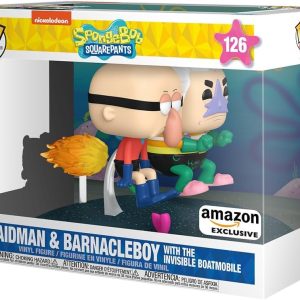 Funko POP Rides Deluxe: Spongebob Squarepants - Mermaid Man & Barnacle Boy with Invisible Car - Amazon Exclusive - Collectable Vinyl Figure - Gift Idea - Official Merchandise