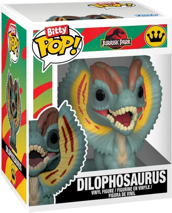 Funko Bitty Pop! Jurassic Park: Mr. DNA. Dilophosaurus Fossil. Dennis Nedry. and Dilophosaurus. with a 1 in 6 Chance for a Surprise Figure - 0.9 Inch (2.2 Cm) Collectable - Gift Idea - Cake Topper