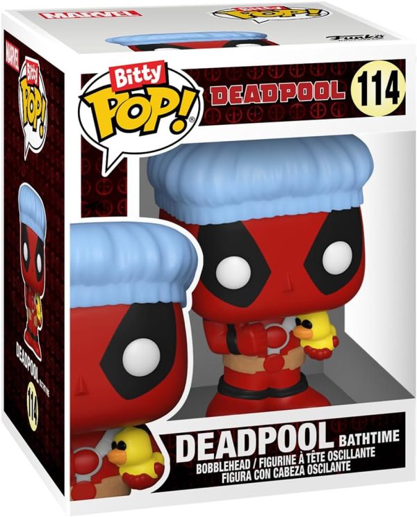 Funko Bitty POP! Deadpool - Bathtime. 4-Pack and A Surprise Mystery Mini Figure - 0.9 Inch (2.2 Cm) Collectable - Stackable Display Shelf Included - Gift Idea - Party Bags Stocking - Cake Topper