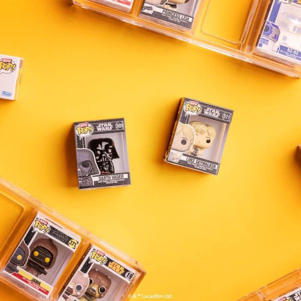 Funko Bitty POP! Star Wars - Darth Vader. 4-Pack - Darth Vader. TIE Fighter Pilot. Stormtrooper and A Surprise Mystery Mini Figure - 0.9 Inch (2.2 Cm) Collectable - Stackable Display Shelf Included