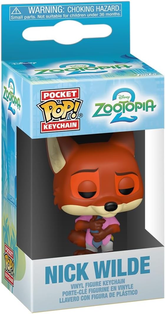 Funko Pop! Keychain: Zootopia 2 - Nick Wilde Novelty Keyring - Collectable Mini Figure - Stocking Filler - Gift Idea - Official Merchandise - Disney Fans - Backpack Decor