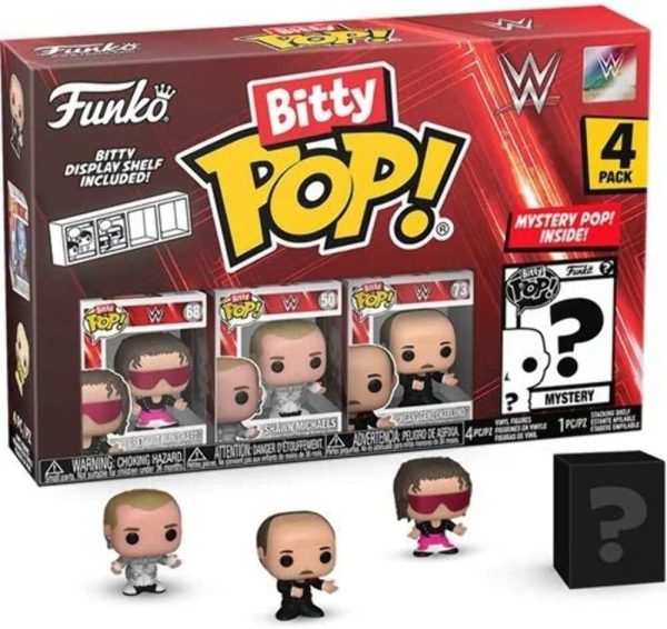Funko Bitty POP! WWE - 4 Pack - Razor Ramon. Bitty POP! Diesel. Bitty POP! Rey Mysterio?. and a Mystery Bitty POP! Figure and A Surprise Mystery Mini Figure - 0.9 Inch (2.2 Cm) Collectable