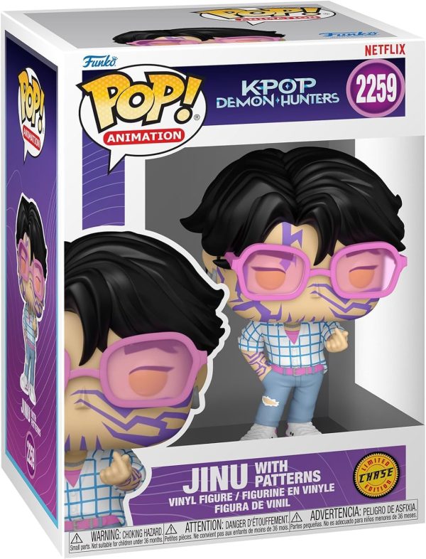 Funko Pop! Anime: Kpop Demon Hunters - Jinu Saja Boys Demon Pattern Limited Edition Chase Vinyl Figure (Bundled with Compatible Box Protector Case). Multicolored. 3.75 inches