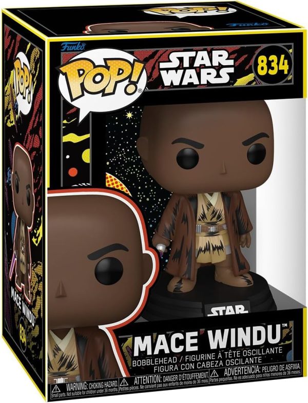 Funko Pop! Star Wars: Mace Windu - (Retro) - Collectable Vinyl Figure - Gift Idea - Official Merchandise - Toys for Kids & Adults - Movies Fans - Model Figure for Collectors and Display