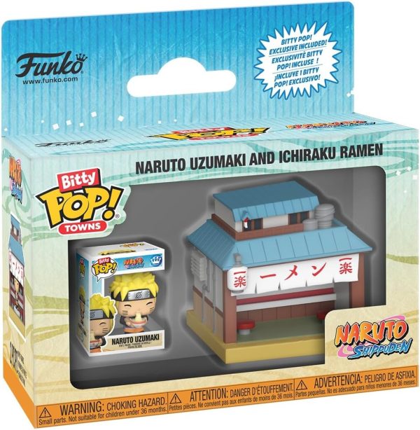Funko Pop! Bitty Town: Naruto Shippuden - Ichiraku Ramen - Naruto Uzumaki - 0.9 Inch and 2 Inch (5.1 Cm) - Anime Collectable - Gift Idea - Toys for Kids & Adults
