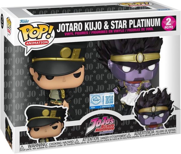 Funko Pop! Animation: JoJo's Bizarre Adventure - Jotaro and Star Platinum. 2-Pack - Amazon Exclusive - Collectable Vinyl Figure - Gift Idea - Official Merchandise - Anime Fans