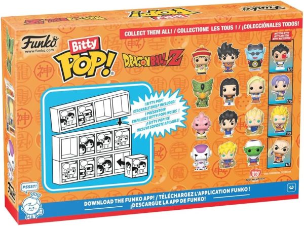 Funko Bitty POP! Dragon Ball Z. 4-Pack - Gohan. Raditz. Piccolo. and a Surprise Mystery Mini Figure - 0.9 Inch (2.2 Cm) - Anime Collectable - Stackable Display Shelf Included - Gift Idea
