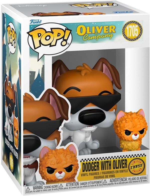 Funko Pop! & Buddy: Oliver and Company - Dodger with Oliver - 1/6 Odds for Rare Chase Variant - Collectable Vinyl Figure - Gift Idea - Official Merchandise - Toys for Kids & Adults