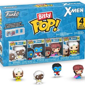 Funko Bitty Pop! X-Men: Rogue. Nightcrawler. Gambit. Storm and A Surprise Mystery Mini Figure - 0.9 Inch (2.2 Cm) Collectable - Stackable Display Shelf Included - Gift Idea - Cake Topper