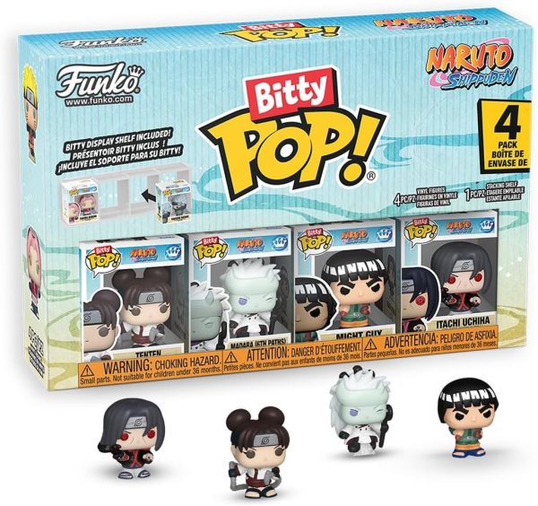 Funko Bitty Pop! Naruto Shippuden: Tenten. Madara (6th Paths). Might Guy. Itachi Uchiha. and A Surprise Mystery Mini Figure - 0.9 Inch (2.2 Cm) Collectable - Gift Idea - Cake Topper