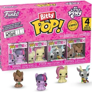 Funko Pop! Bitty: My Little Pony - Twilight Sparkle. Fluttershy. Discord. and Dr. Hooves - 0.9 Inch (2.2 Cm) - Cartoon Collectable - Gift Idea - Stackable Display Shelf Included