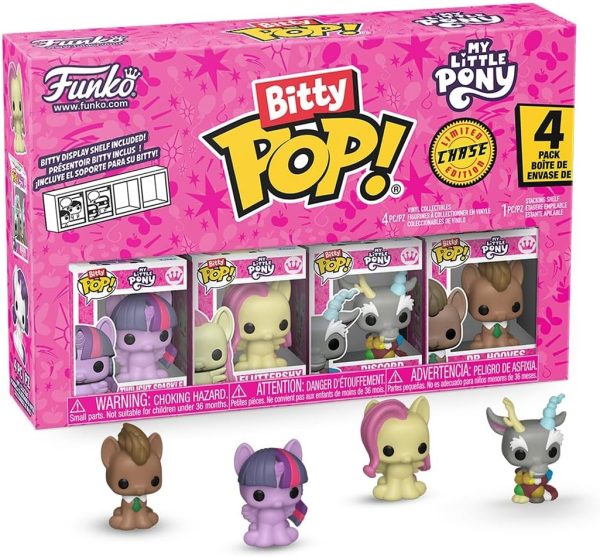 Funko Pop! Bitty: My Little Pony - Twilight Sparkle. Fluttershy. Discord. and Dr. Hooves - 0.9 Inch (2.2 Cm) - Cartoon Collectable - Gift Idea - Stackable Display Shelf Included