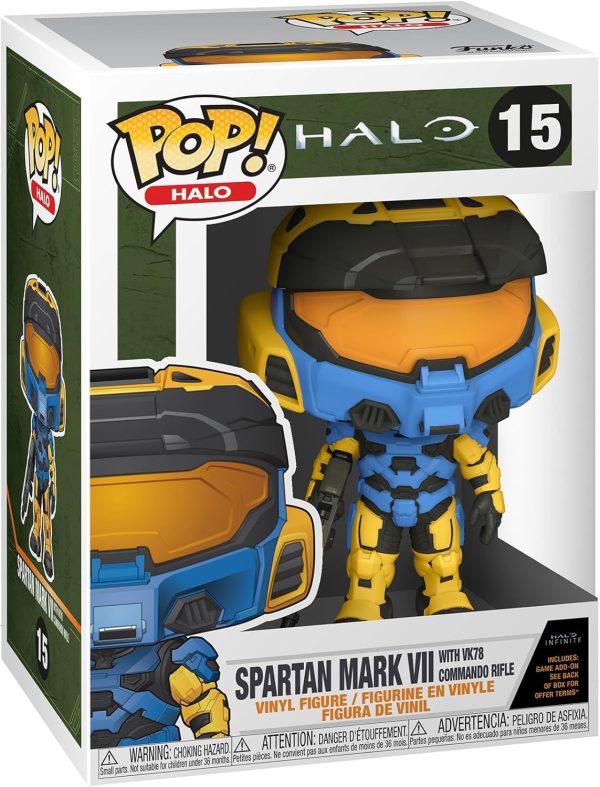 Funko Pop! Games: Halo Infinite - Spartan Mark VII with VK78. Blue & Yellow. with Game Add On. 3.75 inches