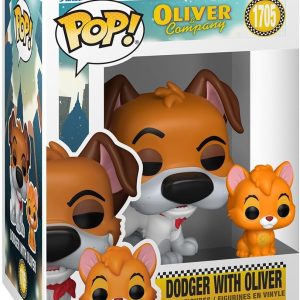 Funko Pop! & Buddy: Oliver and Company - Dodger with Oliver - 1/6 Odds for Rare Chase Variant - Collectable Vinyl Figure - Gift Idea - Official Merchandise - Toys for Kids & Adults