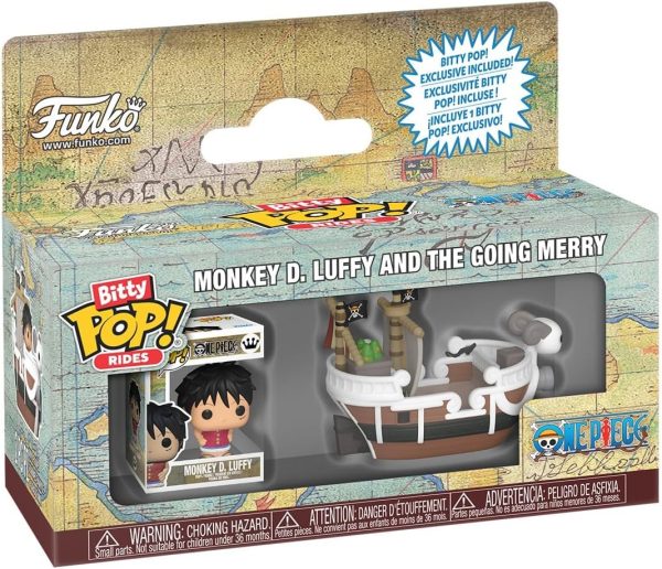Funko Pop! Bitty Ride: One Piece - Going Merry with Monkey D. Luffy? - 0.9 Inch and 1.3 Inch (2.3 and 3.3 Cm) - Anime Collectable - Official Merchandise - Gift Idea - Toys for Kids & Adults