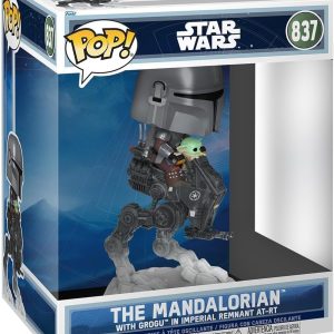 Funko Pop! Rides Deluxe: Mandalorian & Grogu - The Mandalorian with Grogu in Imperial Remnant AT-RT - Collectable Vinyl Figure - Gift Idea - Official Merchandise - Star Wars Fans