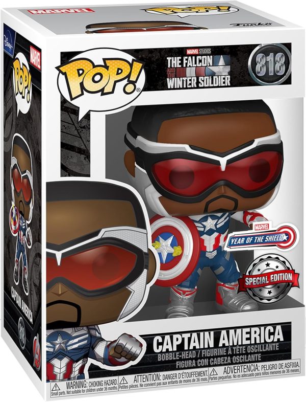 Funko Pop! Marvel: Year of The Shield - Captain America (Sam Wilson) with Shield. Amazon Exclusive