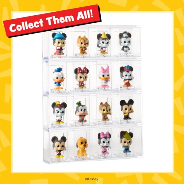 Funko Bitty POP! Disney - Mickey. 4-Pack - Mickey Mouse. Minnie Mouse (Pink Dress). Pluto and A Surprise Mystery Mini Figure - 0.9 Inch (2.2 Cm) Collectable - Stackable Display Shelf Included