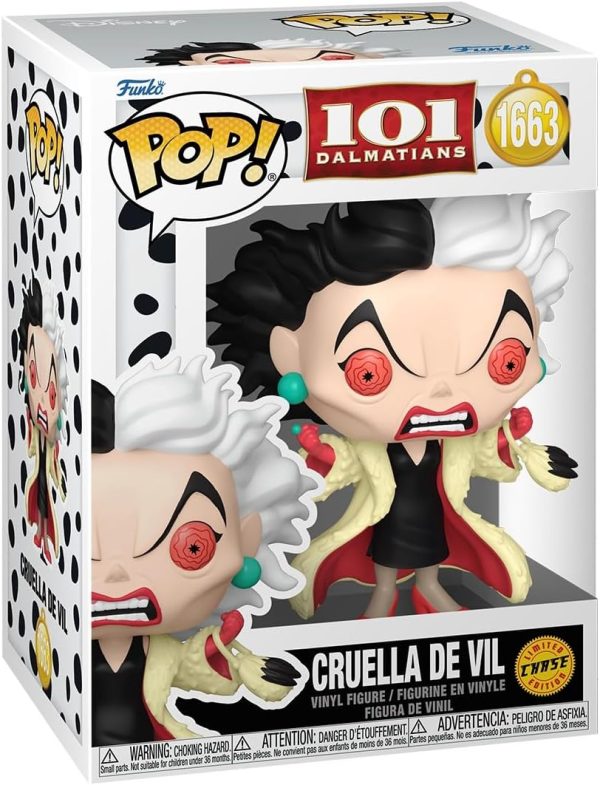 Funko Pop! Disney: 101 Dalmatians - Cruella De Vil - 1/6 Odds for Rare Chase Variant - Collectable Vinyl Figure - Gift Idea - Official Merchandise - Toys for Kids & Adults - Disney Fans