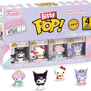 Funko Pop! Bitty: Sanrio - Kuromi. Hello Kitty (Ice Cream). My Melody (Unicorn Party). and Chase Mini Figure - 0.9 Inch (2.2 Cm) - Hello Kitty Collectable - Stackable Display Shelf Included