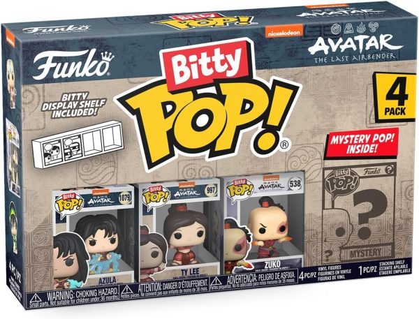 Funko Bitty Pop! Avatar: The Last Airbender - Azula. Ty Lee. Zuko. & A Surprise Mystery Mini Figure - 0.9 Inch (2.2 Cm) Collectable - Stackable Display Shelf Included - Gift Idea - Cake Topper