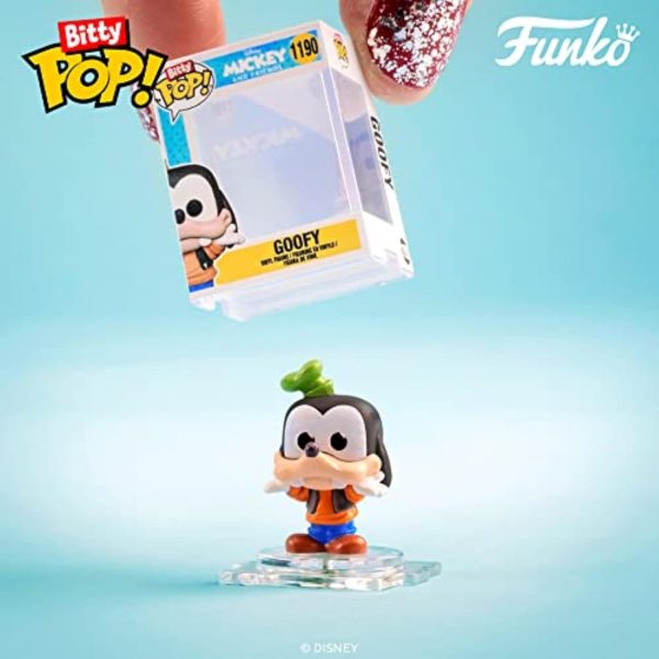 Funko Bitty POP! Disney - Mickey. 4-Pack - Mickey Mouse. Minnie Mouse (Pink Dress). Pluto and A Surprise Mystery Mini Figure - 0.9 Inch (2.2 Cm) Collectable - Stackable Display Shelf Included