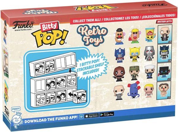 Funko Bitty POP Retro Toys - Mr. Potato Head. 4-Pack? and A Surprise Mystery Mini Figure - 0.9 Inch (2.2 Cm) Collectable - Stackable Display Shelf Included - Gift Idea - Party Bags Stocking