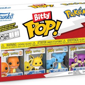 Funko Pop! Bitty: Pokemon - Charmander. Jolteon. Lapras. and Rattata - 0.9 Inch (2.2 Cm) Collectable - Stackable Display Shelf Included - Gift Idea - Party Bags Stocking