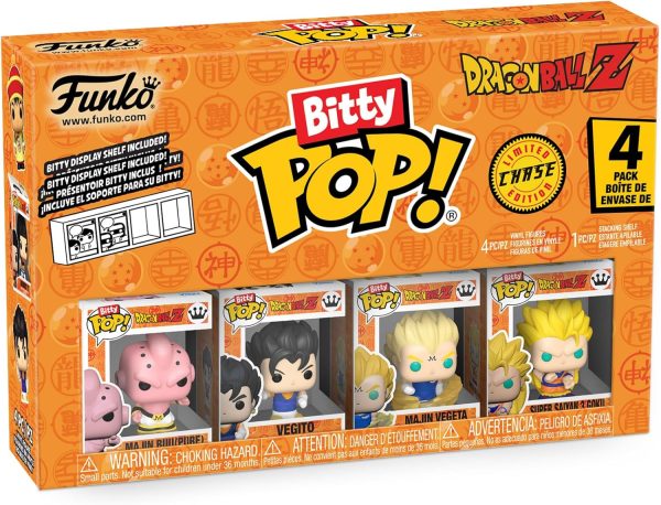 Funko Bitty POP Dragon Ball Z - Kid Buu. 4-Pack and A Surprise Mystery Mini Figure - 0.9 Inch (2.2 Cm) - Dragon Ball Collectable - Stackable Display Shelf Included - Gift Idea - Party Bags Stocking